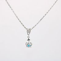 Women's Pendant Necklace Necklace Classic Mini Crown Dainty Unique Design Fashion Modern Silver Plated Chrome Light Brown Peacock Green Red Pink Light Blue 42 cm Necklace Jewelry 1pc For Gift miniinthebox - thumbnail