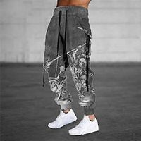 Men's Sweatpants Joggers Trousers Drawstring Elastic Waist 3D Print Graphic Prints Comfort Breathable Sports Outdoor Casual Daily Cotton Blend Terry Streetwear Designer Brown Grey Micro-elastic Lightinthebox - thumbnail