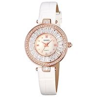 SKMEI Women Quartz Watch Luxury Fashion Dress Bracelet Crystal Dial Analog Wristwatch Top Brand Ladies Watch Leather Strap Watch miniinthebox - thumbnail