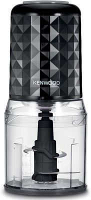 Kenwood Chopper 400W Electric Food Chopper with 500ml Bowl, Dual Speed, Stainless Steel Quad Blade, Rubber Lid, Ice Crush Function CHP40.000BK Black