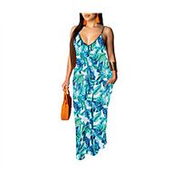 Women's Strap Dress Maxi long Dress Multicolor_1 Multicolor_2 Multicolor_3 Multicolor_4 Multicolor_5 Sleeveless Pattern Spring Summer Casual / Daily Loose 2021 S M L XL XXL miniinthebox - thumbnail