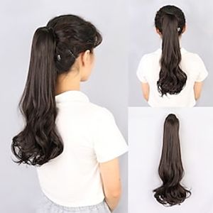 Cross Type  Drawstring Ponytails Adjustable  Hot Sale  Comfortable Synthetic Hair Hair Piece Hair Extension Curly  Wavy 20 inch Party  Evening  Daily  Evening Party Lightinthebox