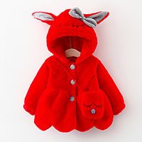 jackets 2021 ears plush baby jacket christmas sweet princess girls coat winter warm hooded outerwear toddler girl clothes 3y Lightinthebox - thumbnail