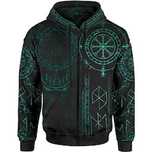 Men's Full Zip Hoodie Jacket Blue Hooded Graphic Prints Zipper Print Sports  Outdoor Daily Sports 3D Print Streetwear Designer Casual Spring   Fall Clothing Apparel Hoodies Sweatshirts  Long Sleeve Lightinthebox