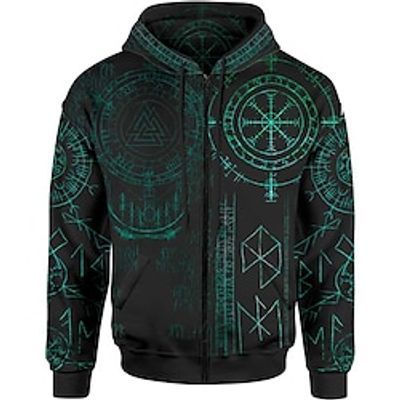 Men's Full Zip Hoodie Jacket Blue Hooded Graphic Prints Zipper Print Sports  Outdoor Daily Sports 3D Print Streetwear Designer Casual Spring   Fall Clothing Apparel Hoodies Sweatshirts  Long Sleeve Lightinthebox