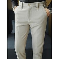 Men's Dress Pants Winter Pants Trousers Suit Pants Tweed Pants Pocket Plain Comfort Breathable Outdoor Daily Going out Fashion Casual Black Brown miniinthebox - thumbnail