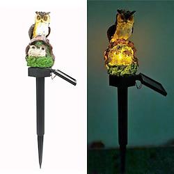 Solar LED Three Headed Owl Light Parent-Child Owl Animal Solar Garden Light Waterproof LED Outdoor Solar Light Lawn Light Garden Decoration 1PC Lightinthebox