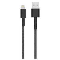 Max & Max Braid 3A Metallic Lightning Cable 2m, Black