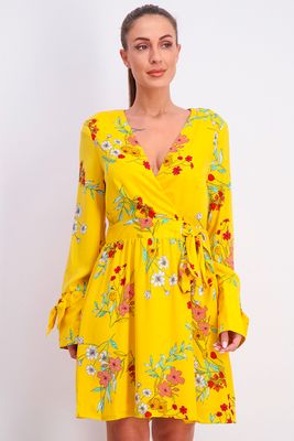 Womens Havana Floral-Print A-Line Dress Mustard Floral Womens Havana Floral-Print A-Line Dress Mustard Floral