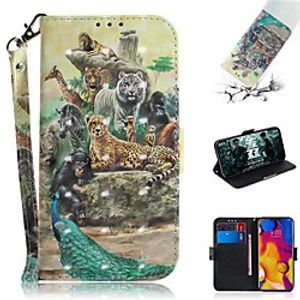 Case For LG V40 THINQ / LG Stylo 5 / LG G8 THINQ Wallet / Card Holder / Shockproof Full Body Cases Zoo PU Leather miniinthebox