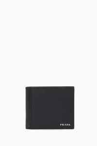 Metal Logo Wallet in Saffiano Leather