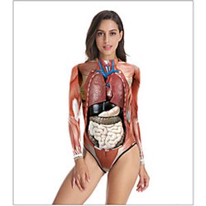 Zentai Suits Skin Suit swimming suits Aquaman Adults' Cosplay Costumes Beach Women's Graphic 3D Masquerade / Leotard / Onesie miniinthebox