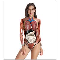 Zentai Suits Skin Suit swimming suits Aquaman Adults' Cosplay Costumes Beach Women's Graphic 3D Masquerade / Leotard / Onesie miniinthebox - thumbnail