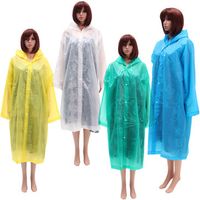 Women Raincoat Translucence Button Rain Coat