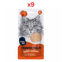 Kitty Joy Tender Meat Boiled Chicken Cat Treats 25G (Pack of 9)