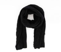 Womens Knitted Scarf  Black - thumbnail