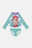 Girls Ariel 2pc Long Sleeve Rash Guard Set  Mint Combo - thumbnail