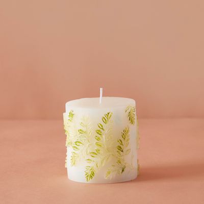 Tropical Watercolour Collection Leaf Pillar Candle - 240 gms
