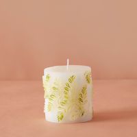 Tropical Watercolour Collection Leaf Pillar Candle - 240 gms - thumbnail