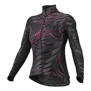21Grams Women's Long Sleeve Cycling Jersey Spandex Polyester Black Leaf Bike Jersey Top Mountain Bike MTB Road Bike Cycling Quick Dry Moisture Wicking Breathable Sports Clothing Apparel / Stretchy miniinthebox
