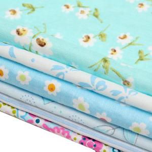 6pcs 25x25cm Blue Floral Series Squares Quilting Cotton Sewing Fabric Handwork DIY Patchwork Cloths