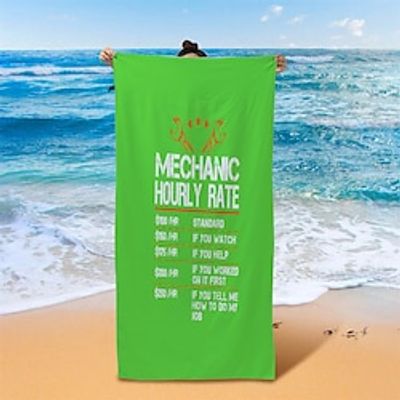Text Pattern Beach Towels for Adults and Kids,Compact Sand Free Swim Pool Blanket for Outdoor Traveling on Vacation Lightinthebox