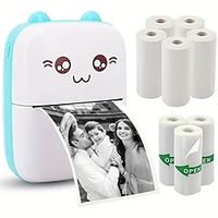Mini Pocket Printer Portable Thermal Printer For Android Or IOS APPInkless Printer Gift For Kids Friends Used In Home Office Study Work List Printing Lightinthebox - thumbnail
