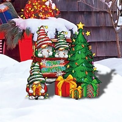 Christmas Courtyard Decoration Dwarf Goblin Acrylic Outdoor Courtyard Ground Insertion Garden Art Decoration Plate Lightinthebox