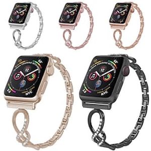 1pc Smart Watch Band Compatible with Apple iWatch 38/40/41mm 42/44/45mm Alloy Rhinestone Adjustable Breathable Bling Diamond Jewelry Bracelet for iWatch Smartwatch Strap Wristband for Series 7 / SE miniinthebox