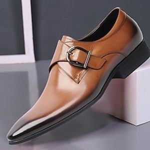 Men's Oxfords Formal Shoes Brogue Business Casual Daily Office  Career Faux Leather Comfortable Wear Resistance Black Wine Brown Summer Spring Fall miniinthebox
