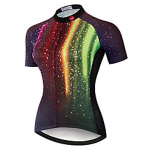 21Grams Women's Short Sleeve Cycling Jersey Summer Spandex Polyester Black / Green Bike Jersey Top Mountain Bike MTB Road Bike Cycling Quick Dry Moisture Wicking Breathable Sports Clothing Apparel miniinthebox
