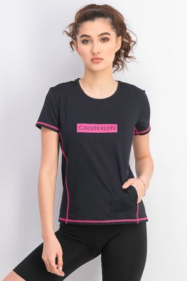 Womens Utility Short Sleeve T-Shirt Black/Pink Womens Utility Short Sleeve T-Shirt Black/Pink