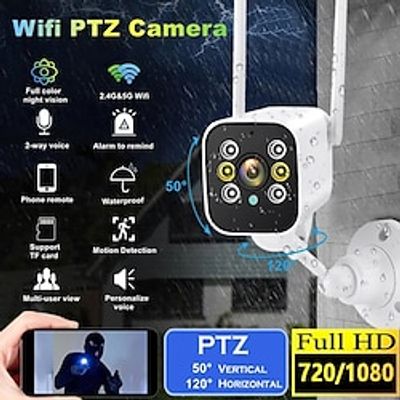 5G Wireless WIFI IP Camera 1080P Full Color Night Vision Two Way Voice Surveillance Security Camera Speed Dome PTZ NetCam miniinthebox