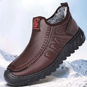 Men's Sneakers Winter Shoes Fleece lined Cycling Shoes Casual Outdoor Daily Cloth Warm Breathable Comfortable Loafer Black Coffee Color Block Fall Winter Lightinthebox