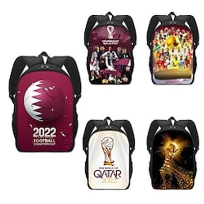 2022 New Qatar World Cup Schoolbag For Primary School Students Polyester Creative Comfortable Backpack Children's Computer Bag miniinthebox
