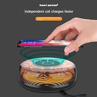 Fast Wireless Charger Qi Wireless Charging Pad with Breathing Nightlight Desktop Light Lightinthebox - thumbnail