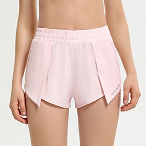 Women's Yoga Shorts 2 in 1 Side Pockets Shorts Breathable Quick Dry Solid Color Black Red Pink Spandex Yoga Fitness Gym Workout Sports Activewear Stretchy  Athletic  Athleisure Lightinthebox