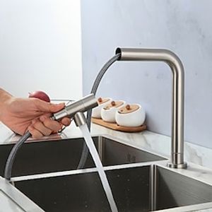 Kitchen faucet - Single Handle One Hole Stainless Steel Pull-out Pull-down Other Contemporary Kitchen Taps cold or hot water only Lightinthebox