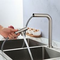Kitchen faucet - Single Handle One Hole Stainless Steel Pull-out Pull-down Other Contemporary Kitchen Taps cold or hot water only Lightinthebox - thumbnail