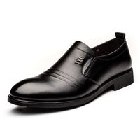 Men Genuine Leather Slip On Rubber Sole Business Casual Shoes