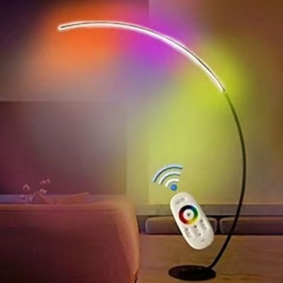 LED Arc Floor Lamp, Dimmable Arc Light, 25 W, Modern Minimalist Standing Piano Lamp, Remote Control Floor Lamp, Arch Lamp, Reading Lamp for Sofa, Office, Living Room, Bedroom, Black 110-240V Lightinthebox
