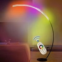 LED Arc Floor Lamp, Dimmable Arc Light, 25 W, Modern Minimalist Standing Piano Lamp, Remote Control Floor Lamp, Arch Lamp, Reading Lamp for Sofa, Office, Living Room, Bedroom, Black 110-240V Lightinthebox - thumbnail