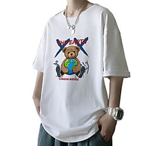Men's Unisex Tee T shirt Hot Stamping Graphic Prints Toy Bear Plus Size Print Short Sleeve Casual Tops Cotton Basic Fashion Designer Big and Tall White Black Khaki miniinthebox