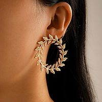 Women's Drop Earrings Earrings Leaf Stylish Holiday Modern Korean Sweet Earrings Jewelry Gold For Wedding Gift Date Promise Festival 1 Pair miniinthebox - thumbnail