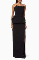Corseted Bustier Dress in Crepe - thumbnail
