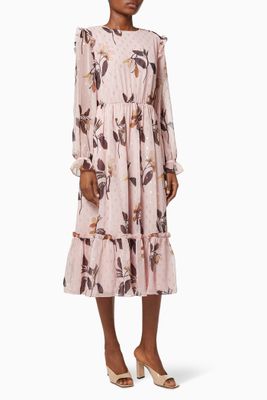 Electra Savanna-Print Midi Dress Electra Savanna-Print Midi Dress