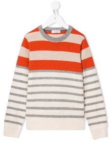 Brunello Cucinelli Kids knitted striped pattern jumper - NEUTRALS