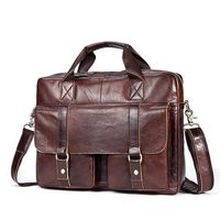 Genuine Leather Business Briefcase Crossbody Bag For Men