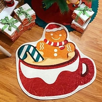Christmas Rugs Cute Gingerbread Bathroom Rug Bath Mat Decor Decorative Orange Gingerbread Absorbent Washable Non Slip Rug for Home Bathtub Kitchen Christmas Decor miniinthebox
