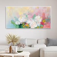 Large Misty Blooming Pink Flower Oil Painting hand painted Vibrant Spring Abstract Colorful Floral painting handmade Canvas Art Customized Romantic paink flower painting Home Decor Gift For Her Lightinthebox